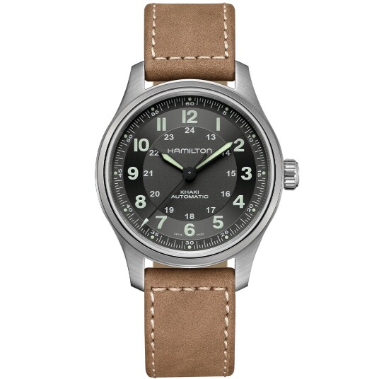 Hamilton Khaki Field Titanium Auto H70545550 - Herre - 42 mm - Analog - Automatisk - Safirglass Hamilton Khaki Field Titanium Auto H70545550 - Herre - 42 mm - Analog - Automatisk - Safirglass