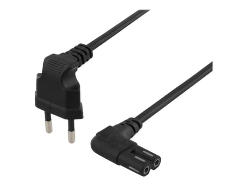 Deltaco 3m Strømkabel Europlug CEE 7/16 til IEC 60320 C7 Svart