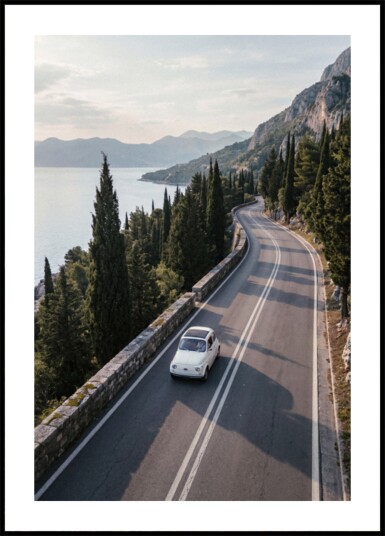 Vintage Car Coastal Drive Plakat / 21x30
