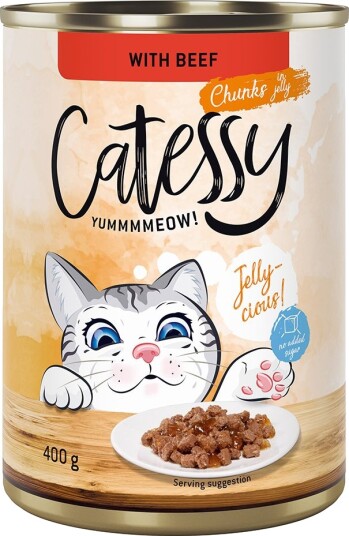 Catessy Våtfôr Biter I Saus Eller Gelè Med I Gelè Okse 48 X 400 G Catessy Våtfôr Biter I Saus Eller Gelè Med I Gelè Okse 48 X 400 G