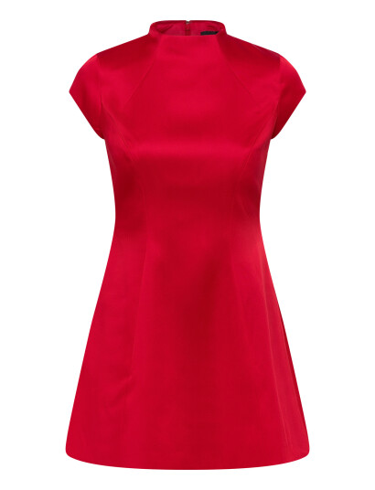 Bardot Delphi Hourglass Satin Dress Red 36 Bardot Delphi Hourglass Satin Dress Red 36