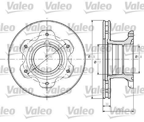 Bremseskive VALEO 187110