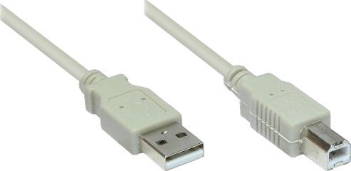Alcasa Usb 2.0 A/B 3M 3 M Usb A Usb B Usb 2.0 Hankjønn/Hankjønn Hvit