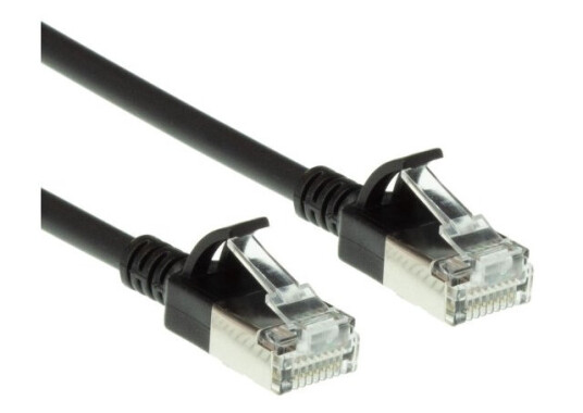 Act Black 7 Meter Lszh U/Ftp Cat6a Datacenter Slimline Patch Cable Snagless With Rj45 Connectors Dc7907