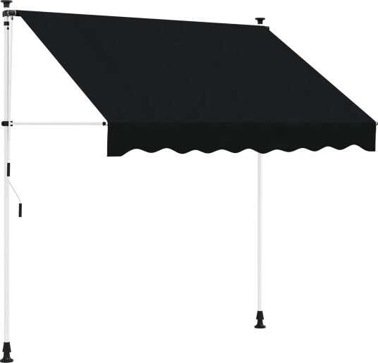 Manuell utskiftbar markise Svart 400 cm