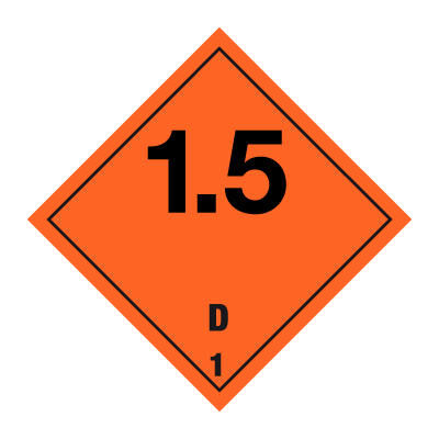 Jo Safety Fareseddel klasse 1.5 D 100 x mm 250 stk etiketter i selvklebende vinyl på rull Eksplosive stoffer og gjenstander 132252