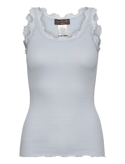 Rosemunde Rwbabette Silk Sl U-Neck Long Lace - Blue - M
