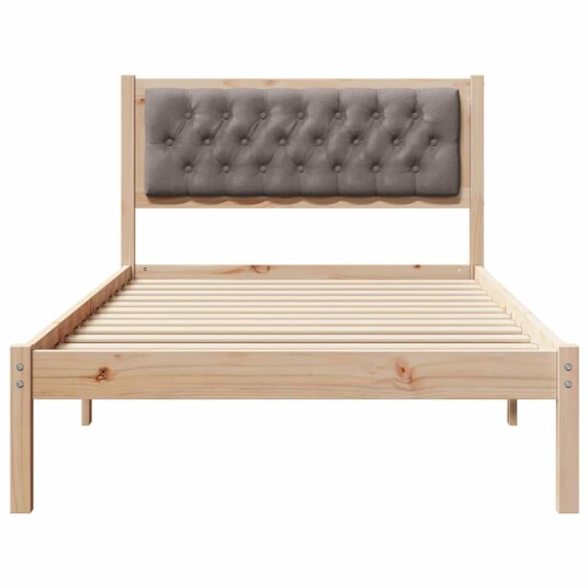 Sengestamme med hodegjerde Gråbrun 100 x 200 cm Massiv furu Sengestamme med hodegjerde Gråbrun 100 x 200 cm Massiv furu