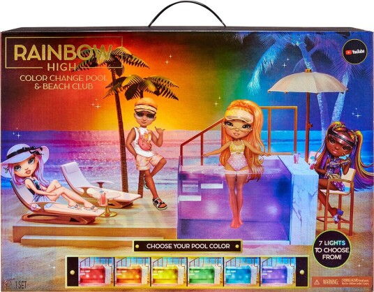 Rainbow High Fargeskiftende Basseng Med Strandklubb Sett 5 År+