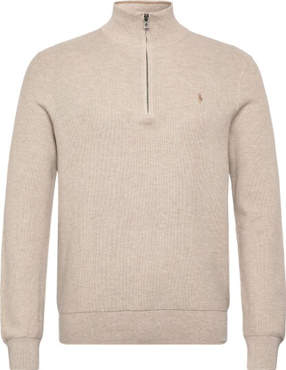 Polo Ralph Lauren Mesh Knit Cotton Quarter Zip Sweater Beige XL Polo Ralph Lauren Mesh Knit Cotton Quarter Zip Sweater Beige XL