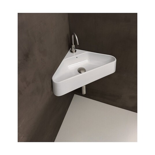 Lavabo Axa Corner Vegghengt Servant 560x425/425x120 mm, Hvit Lavabo Axa Corner Vegghengt Servant 560x425/425x120 mm, Hvit