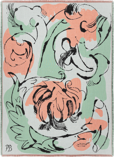 Marimekko Vildstjälk pledd 130x180 cm Offwhite dark blueorange red