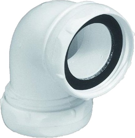 Afløbsvinkel 32X32mm Hvid
