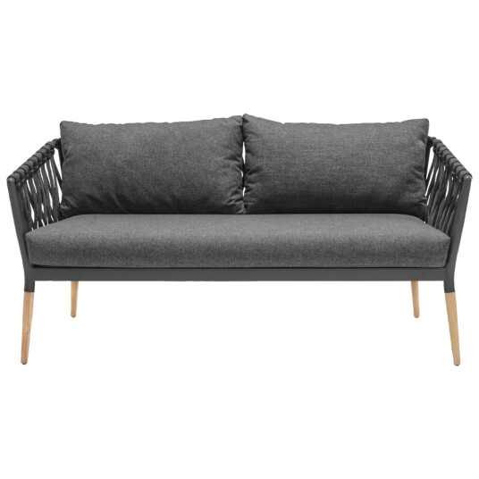 VEGA Utesofa Asola 2 seters; 162x80x76 cm BxDxH; Antrasitt