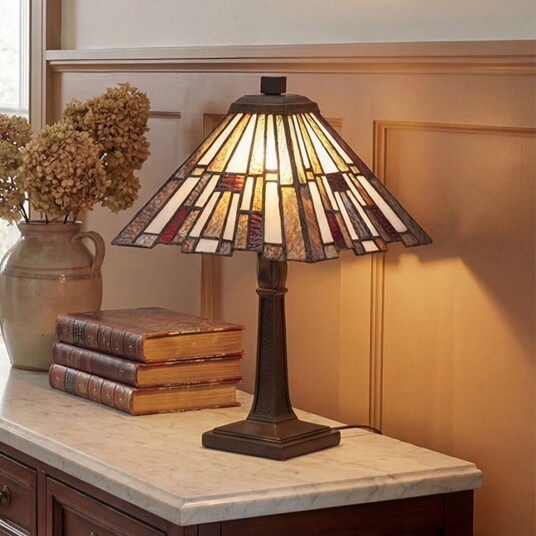 Bordlampe QUOIZEL Inglenook Bronse / messing Stue Metall Tiffany 36.5 Bronse / messing
