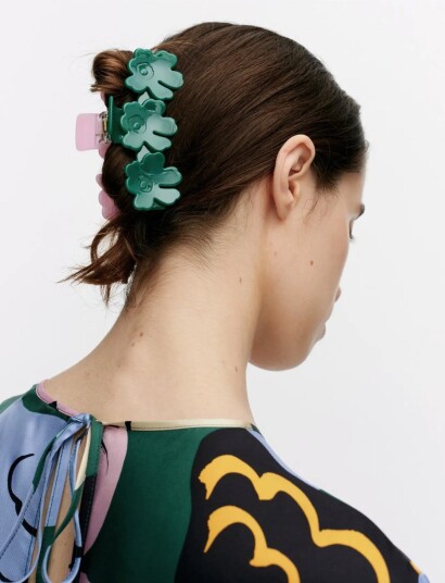 Marimekko Mini Unikko Hair Clip Two Tone Pink ONE SIZE