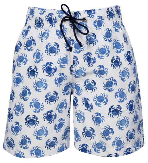 Petit Crabe Badeshorts Snøbrett UV50+ XL Krabber 3 4 år 98 104 Badetøy Blå Hvit
