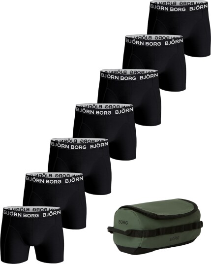 Björn Borg COTTON STRETCH BOXER 7 PACK + WASH BAG Björn Borg COTTON STRETCH BOXER 7 PACK + WASH BAG