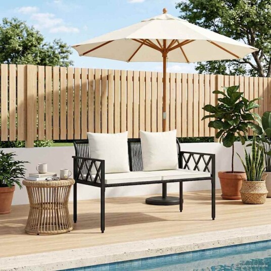 vidaXL Utebenker 2  Seater 116 x 56 x 75 cm polyrotting