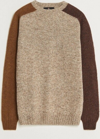 Barbour Lifestyle Scottish Made Block Colour Crew Light Stone