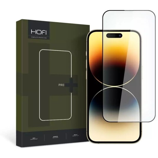 Hofi Glass Pro+ Herdet Skjermbeskytter til iPhone 15 Pro - Svart Kant Hofi Glass Pro+ Herdet Skjermbeskytter til iPhone 15 Pro - Svart Kant