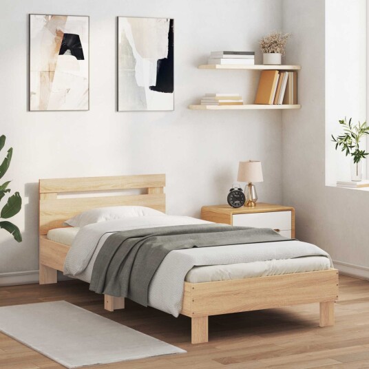  Sengestamme med hodegatt Sonoma eik 80 x 200 cm Konstruert tre