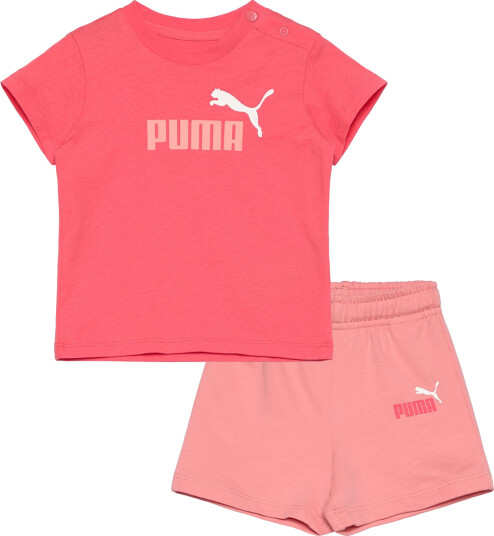 PUMA Minicats Ess Tee And Shorts Set Inf Pink 62 PUMA Minicats Ess Tee And Shorts Set Inf Pink 62