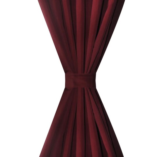 vidaXL 2stk Bordeaux Micro-Sateng Gardiner med Sløyfer 140 x 225 cm