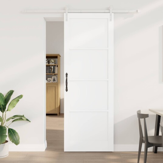 vidaXL Skyvedør Hvit 83 x 232 cm Heltre furu