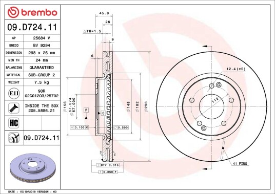 Bremseskive BREMBO 09.D724.11