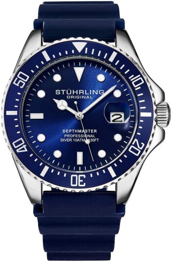 Stührling Original Herreklokke 3950R.2 Depthmaster Blå/Gummi Ø42 mm Stührling Original Herreklokke 3950R.2 Depthmaster Blå/Gummi Ø42 mm