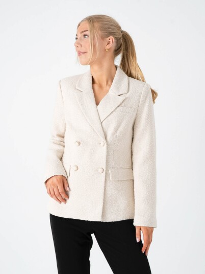 Y.A.S Petra Long Sleeve Boucle Blazer Hvit 36
