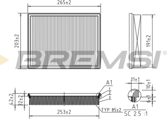 Luftfilter BREMSI FA0400 Luftfilter BREMSI FA0400