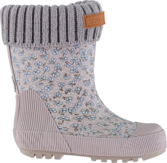Wheat Termostøvler Vadefugl Lilac Blue Blomster Wheat 22 Gummistøvler Beige Grå Lilla