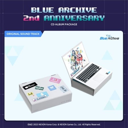 Diverse KPop  Blue Archive 2nd Anniversary Soundtrack  incl. 32pg Photobook, 2024 Calendar, Yuzu's Ticket, Keyring From Momoi, 6 Photocards + Special Item Coupon  CD