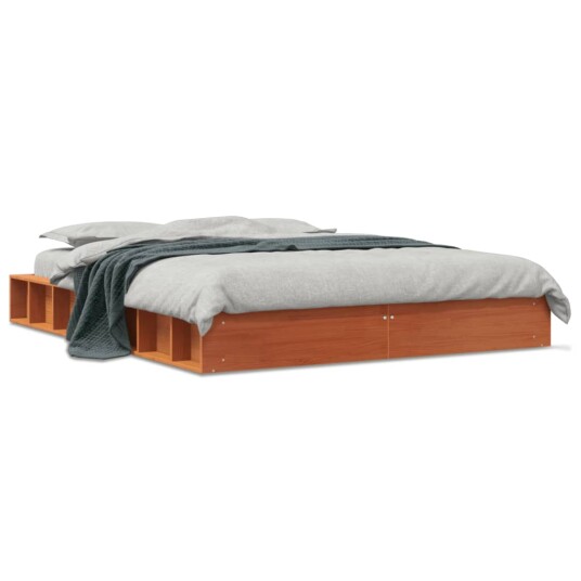 vidaXL Sengeramme brun 120x200 cm heltre furu 8721012315204