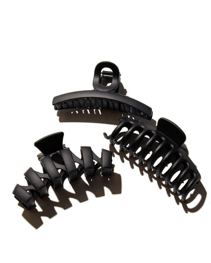 Medium Bold Claw Hair Clips 3 Pack Black Medium Bold Claw Hair Clips 3 Pack Black