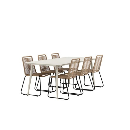 Spisegruppe Venture Home Lina med 6 Black Stoler Spisegruppe Venture Home Lina med 6 Black Stoler
