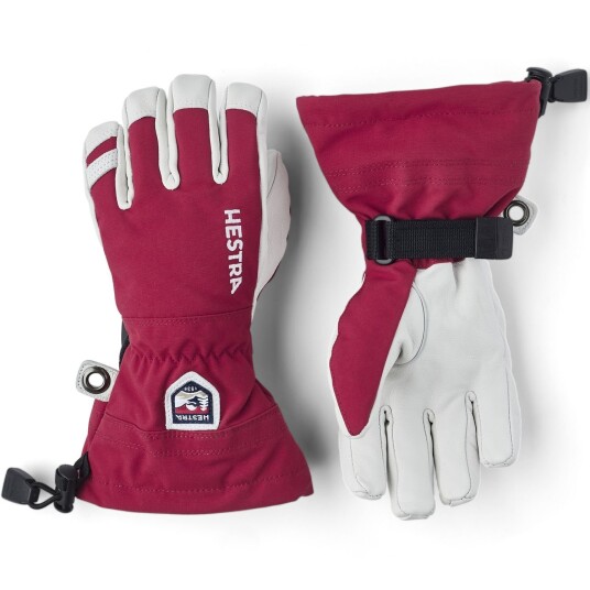 Hestra Votter Og Hansker Hestra Army Leather Heli Ski Jr Skihansker Junior Red 5