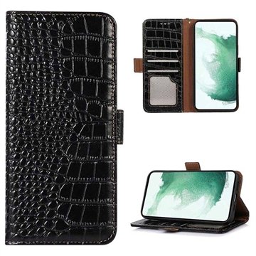 Crocodile Series Huawei Mate 50 Pro Lommebok-deksel I Lær med RFID Svart