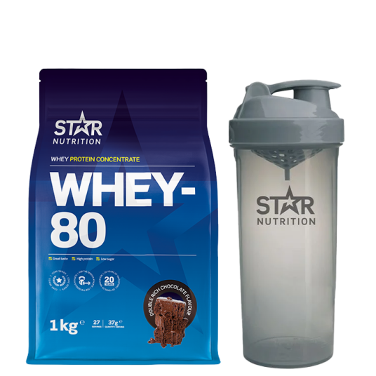 Whey 80 1 kg + Shaker Grey 800 ml
