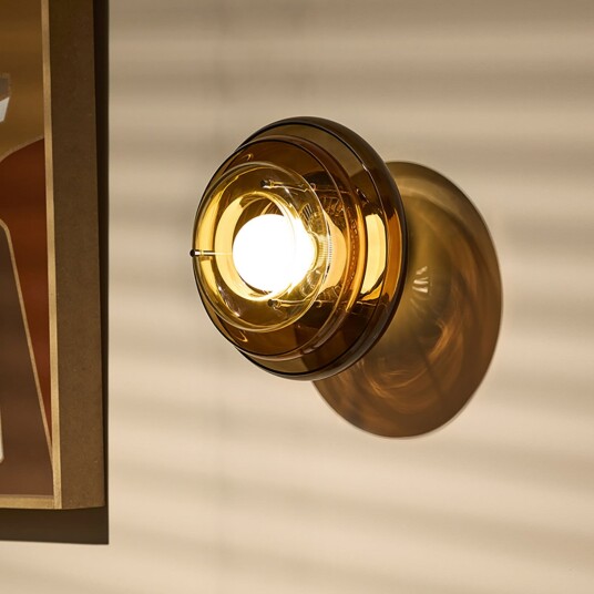 Vegglampe MARKET SET Sunset dimmbar Brun / Rust Stue Glass Design Brun / Rust