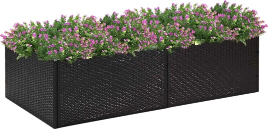 vidaXL Plantekasse svart 157x80x40 cm polyrotting