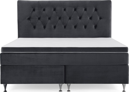 Royal Velvet Kontinentalseng 160x200 cm Svart Fløyel/Lave Sølvben