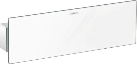 Hansgrohe Fixfit Porter Square Slangeut. Med integrert hylle, Hvit Glass/Krom