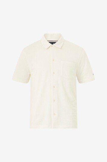 Tommy Hilfiger Skjorte Open Knit Full Placket Reg Polo Hvit