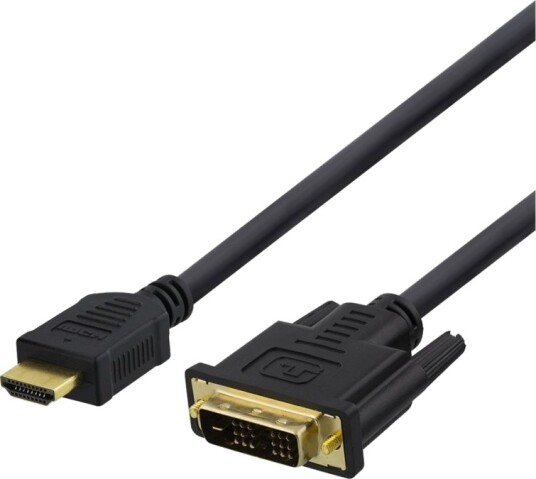 Deltaco Adapterkabel Hdmi Hann Til Dvi D Hann 3 M Svart Tommelskruer 1080P Støtte 60 Hz