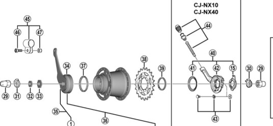 Shimano Nexus Non-turn skive 9L lys grønn til gearnav modell SG-C3001-7C