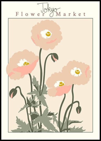 Flower Market Tokyo Poppy Plakat Plakat / 40x50cm Flower Market Tokyo Poppy Plakat Plakat / 40x50cm