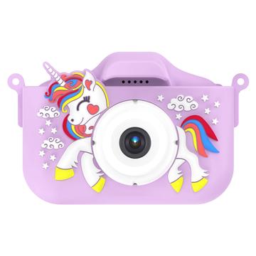 Unicorn-kamera for barn med 32GB minnekort og kortleser Lilla